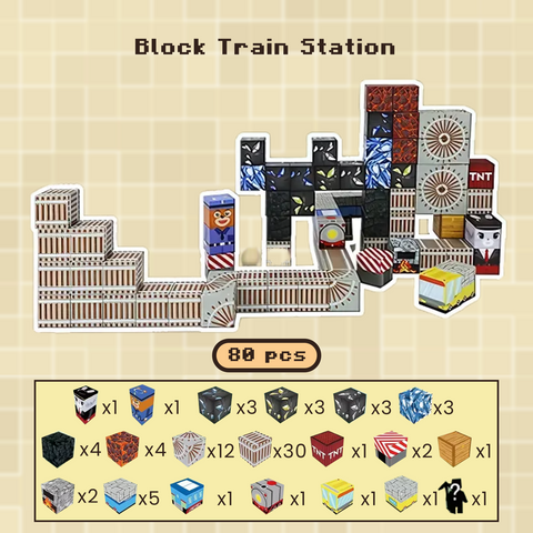 Block Train Station - 80 Pcs