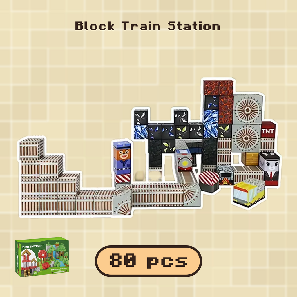 Block Train Station - 80 Pcs